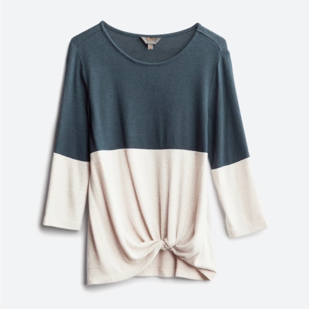 Samantha Front Twist Brushed Knit Top